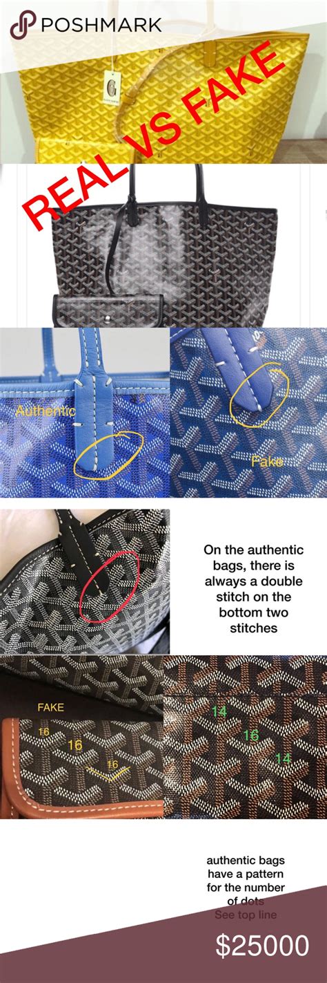 real vs fake goyard bag|authentic goyard tote bag.